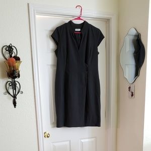 Dark grey wrap dress & Grey pumps size 8